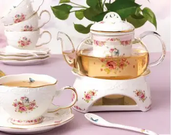 

Scented tea set ceramic glass candle warm tea stove base teapot home gift free shipping