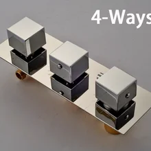 Лучшая цена лучшее качество латунь термостатический тройной Смеситель Клапан хром душ с отделкой картриджи крана Contra 3-4 способа