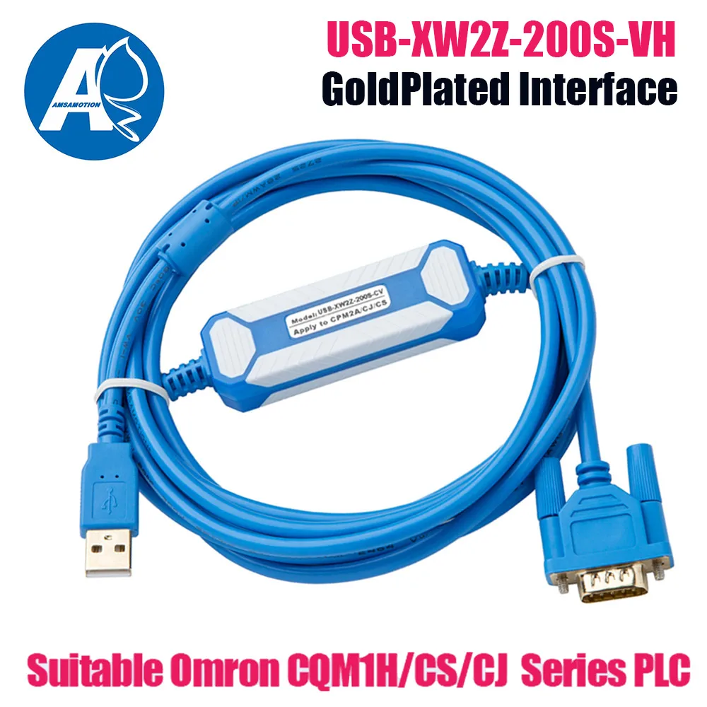 USB-XW2Z-200S-CV+ Blue for CS CJ Series PLC Programming Cable//Data line USB-XW2Z-200S-CV 9-pin Download line