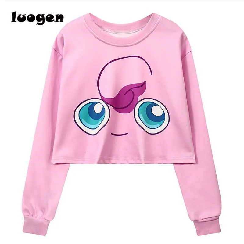 pink 3 Pocket Monsters Осенняя Футболка Harajuku Женская с длинным рукавом Повседневный укороченный топ с круглым вырезом футболки Сквиртл Пикачу Jigglypuff Charmander - Цвет: pink 3