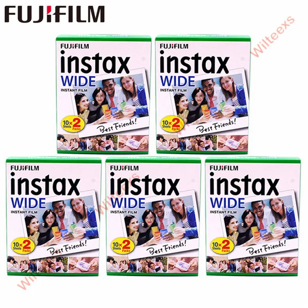 100 White wide films 10-100 листов оригинальная пленка моментальной печати Fujifilm Instax Wide белый/радужный/монохромный для камеры моментальной печати Fuji 300/200/210/100/500AF - Цвет: 100 White wide films