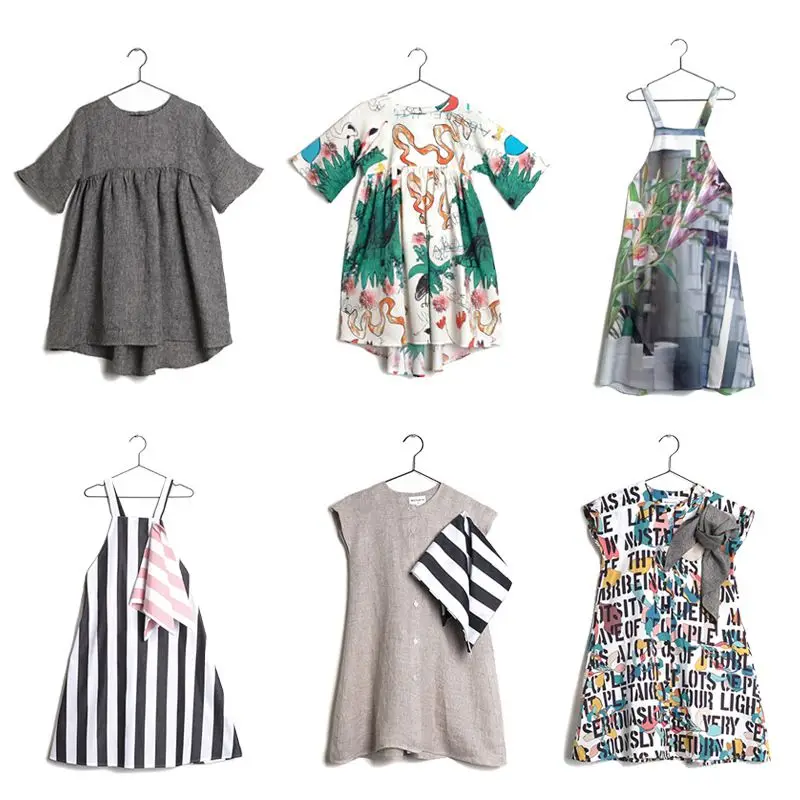 Платье в полоску с буквенным принтом для девочек г. Детские цельнокроеные платья для девочек, Повседневное платье для девочек детские летние платья