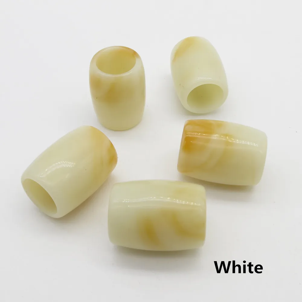 

10Pcs/Lot white/Green large hole hair braid dread dreadlock Beads rings tube for hair accessories approx 12.8mm hole