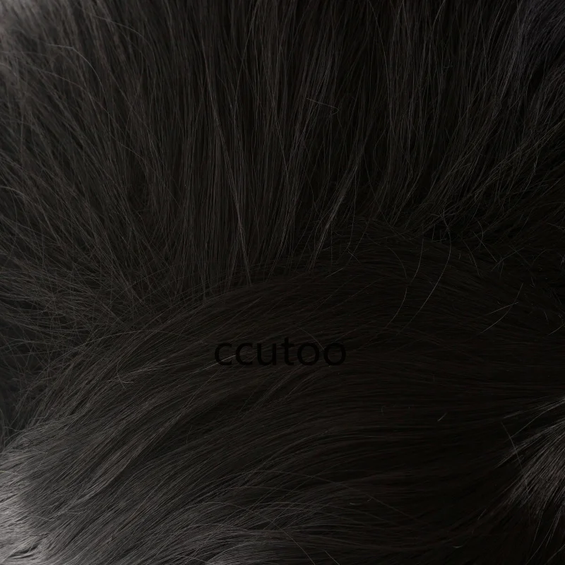 Ccutoo 35 см черный кудрявый короткий синтетический парик с булочкой для хеллоуина и Рождества прически косплей костюм парики термостойкие