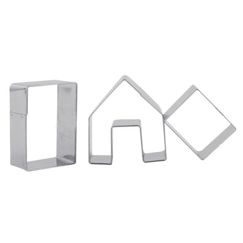 JX-LCLYL 3Pcs Mini Stainless Steel Gingerbread House Cookie Cutter Set Biscuit Mold