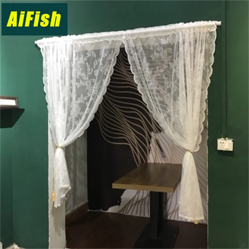 

Lace Curtains Voile Tulle Curtains Roman Short Curtain Panel Leaf Door Window Sheer Curtain for Living Room Tablecloth N2&4