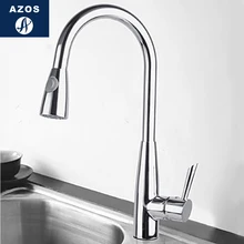 Смесители для кухонной раковины, 2 дизайна, нержавеющая сталь, хром, полировка, серебро, свободный поворотный выдвижной шланг, латунный, для крепления на палубе, Смесители CLCF011