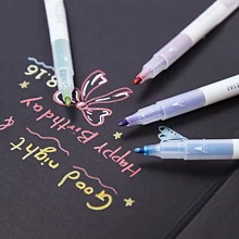 10 шт./лот металлик Микрон ручка подробные маркировки цвет металла маркер для альбом черной бумаги школа рисования товары для рукоделия 6614