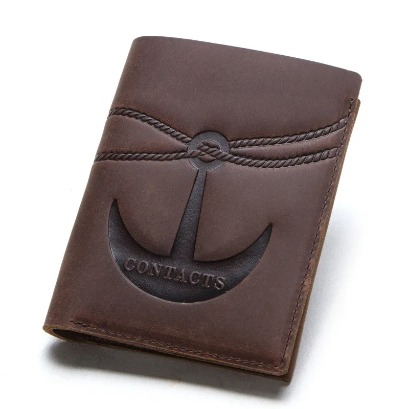 

New Retro Leather Men Wallet Brand Luxury Leather Wallets Office Male Wallet Mature Man Bifold Wallet Small Purse