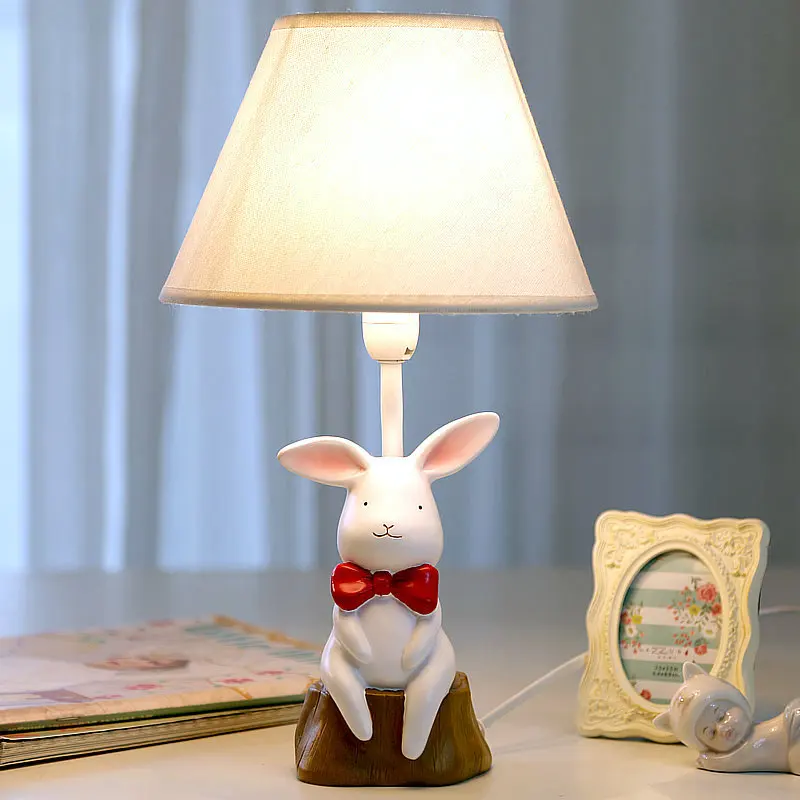 ^*Best Offers The small white rabbit table lamp warm bedroom bedside lamp dimming LED creative children's cartoon cute princess LU818359 ^*Best Offers The small white rabbit table lamp warm bedroom bedside lamp dimming LED creative children's cartoon cute princess LU818359