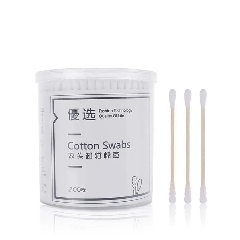 

200Pcs Cotton Swabs Paper Handle Double Head Swab Ear Cleaning Health Cotton Tipped Applicator Stick Multi-functional Tool white