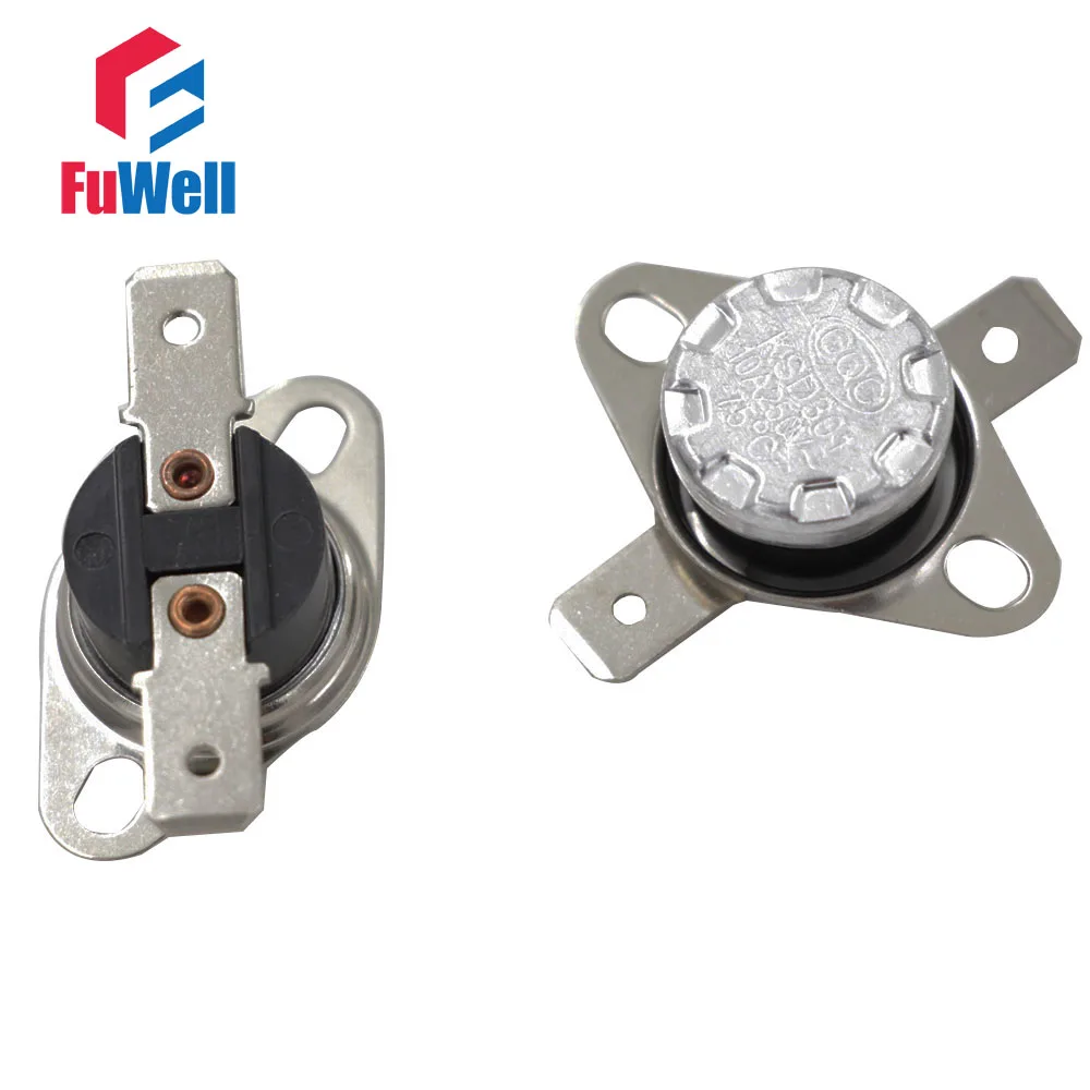 

KSD301 130-175 degrees Celsius 130-175 C Normal Close NC Temperature Controlled Switch Thermostat 250V 10A Flat Angle