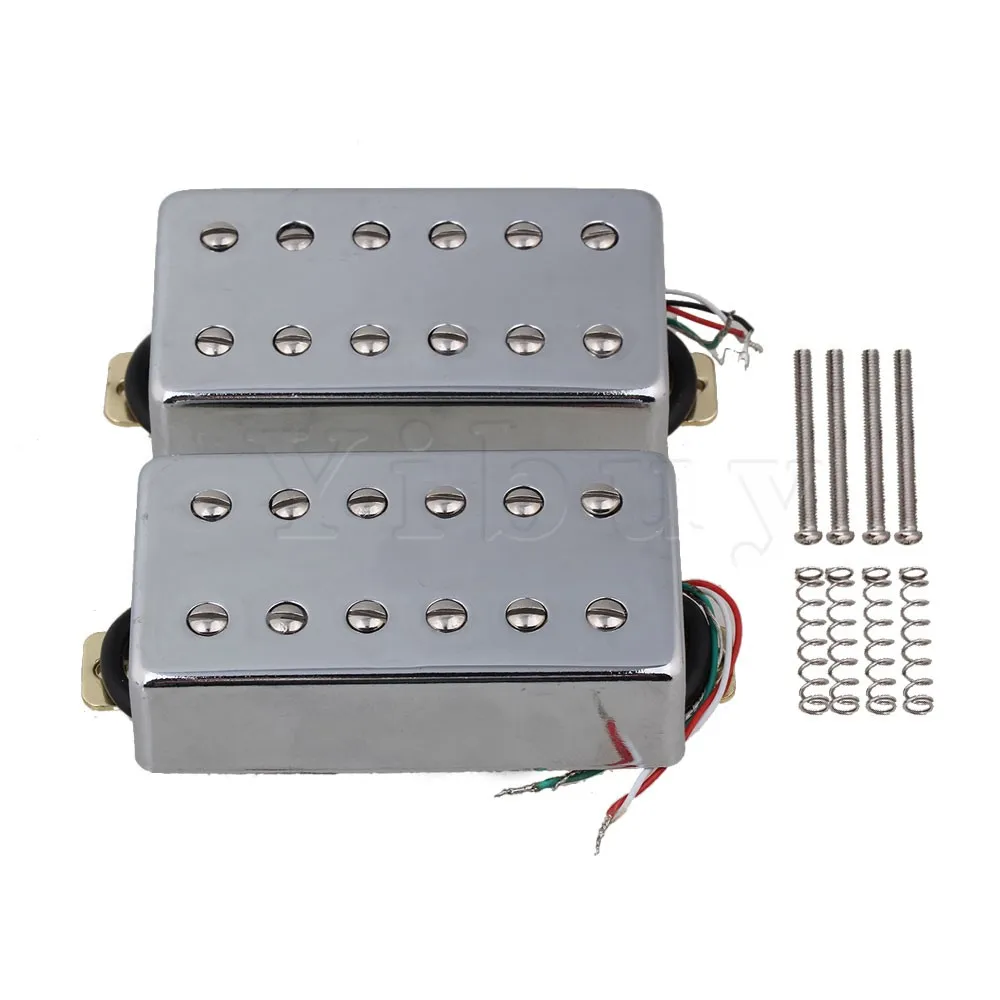 

Yibuy 2PCS Whole Silver Cover 50mm 52mm Humbucker Pickups for Electric Guitar