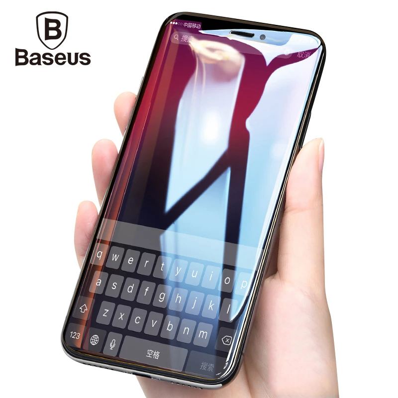 Baseus 0.3MM Screen Protector Tempered Glass For iPhone X 4D Surface Full Coverage Protection Toughened Glass Film For iPhone 10