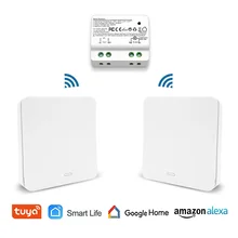 WiFi Smart Light Switch with RF Wireless Switch No Battery Needed, Lighting Remote Control, Alexa Echo Google Home Voice Control