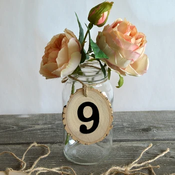 

New 1-10 Numbers Wooden Hanging Table Cards Place Holder Table Number Figure Card Digital Seat Decor Wedding Party Supplies