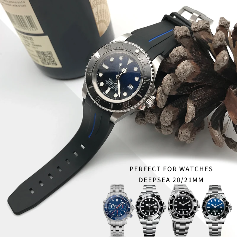 20mm 21mm Rubber Silicone Watch Strap New Fashion Sport Watchband Special for Daytona Submariner DEEPSEA GMT Watch Accessories