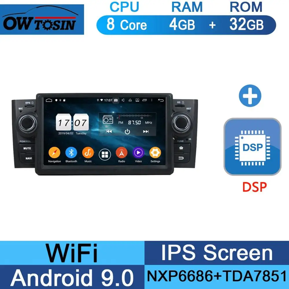 " ips 8 ядерный 1024*600 4G+ 64G Android 9,0 автомобильный dvd-плеер для Fiat LINEA 2007 2008 2009 2000 2010 2011 2012 2013 CarPlay Parrot BT - Цвет: 32G DSP