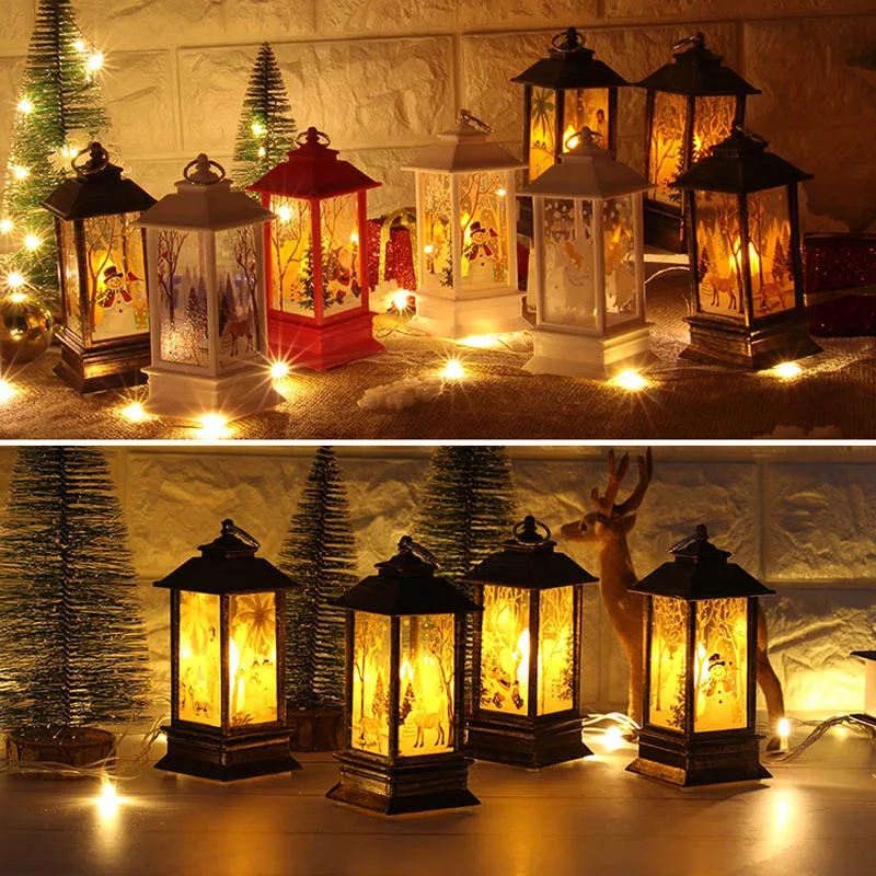 

Christmas Hanging Light Snowman Elk Night Light Santa Claus Lantern Xmas Decor JDH99