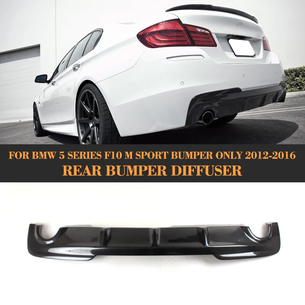 Rear Lip Diffuser Carbon Fiber Fit for BMW F10 M Tech M-Sport Bumper 2012-2016