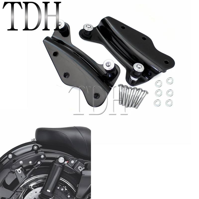 Black Motorcycle Detachable Sissy Bar Luggage Racks 4 Point Docking Dock Hardware Kit For Harley