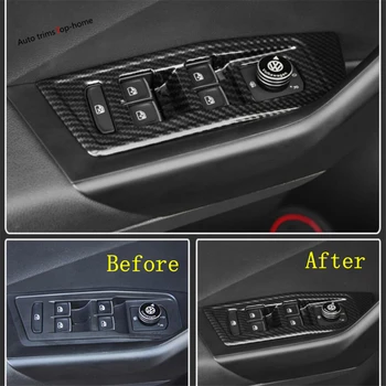 

Yimaautotrims Inner Door Armrest Window Lift Button Control Panel Cover Trim Fit For VW Volkswagen T-Roc TROC 2018 2019 2020