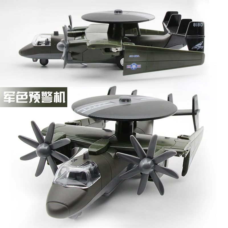

Alloy Simulation Military Propeller EWR Airplane Eagle Eye Early Warning Aircraft Foldable Wing Carrier E-2C Model Toy