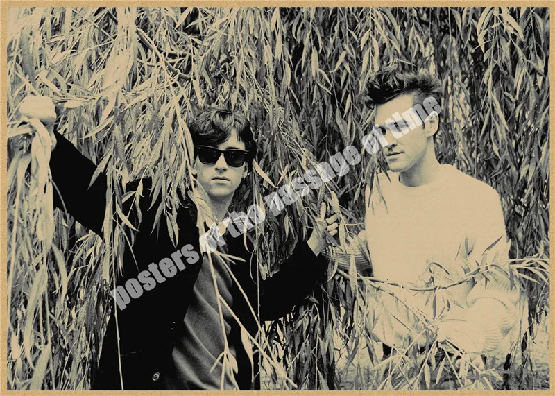 Ностальгический рок The Smiths с фото группы старая бумага плакат армейский вентилятор гостиная художественные изделия для стен стикер бар дизайн - Цвет: Золотой