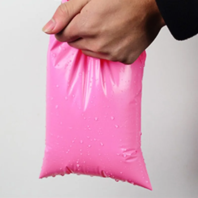 17x26 + 4 см розовый цвет конверт почтовый мешок курьерской почтовой экспресс мешок 100 шт. Пластик почты Сумки упаковки ювелирные Одежда h0382