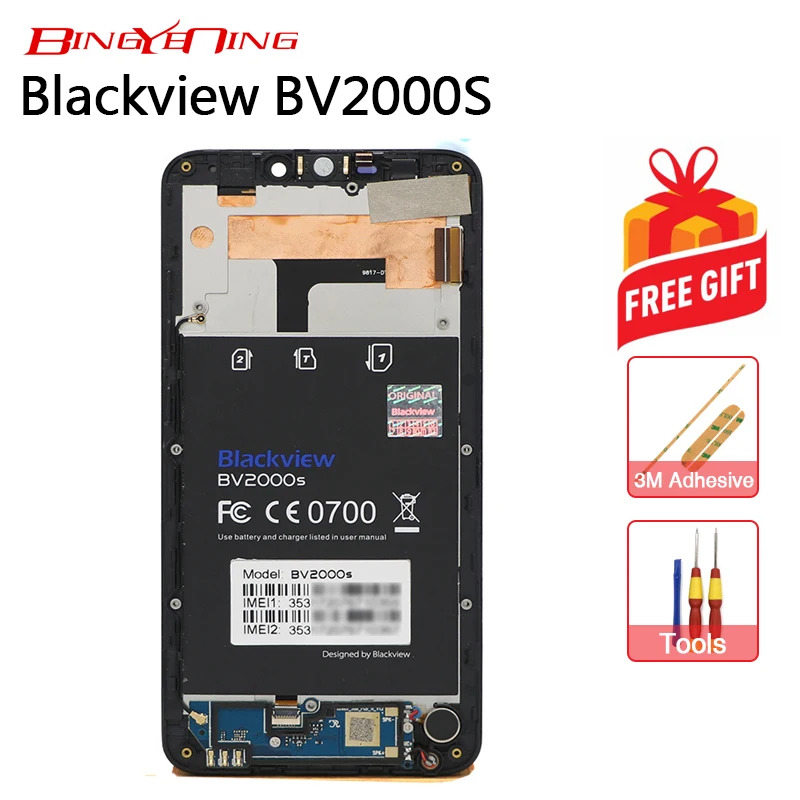 

BingYeNing New Original For Blackview BV2000s Touch Screen+LCD Display+Frame+Receiver+Charge Board Assembly Replacement