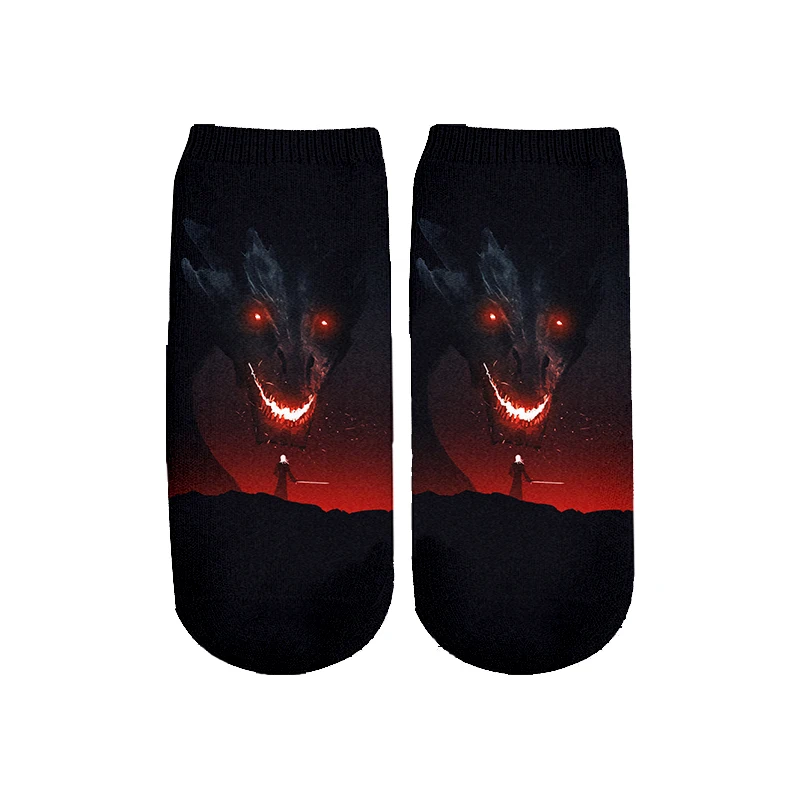 PLstar/носки с изображением Игры престолов в космосе летние модные хлопковые носки с объемным рисунком киски цветные теплые короткие носки по щиколотку высокое качество-1