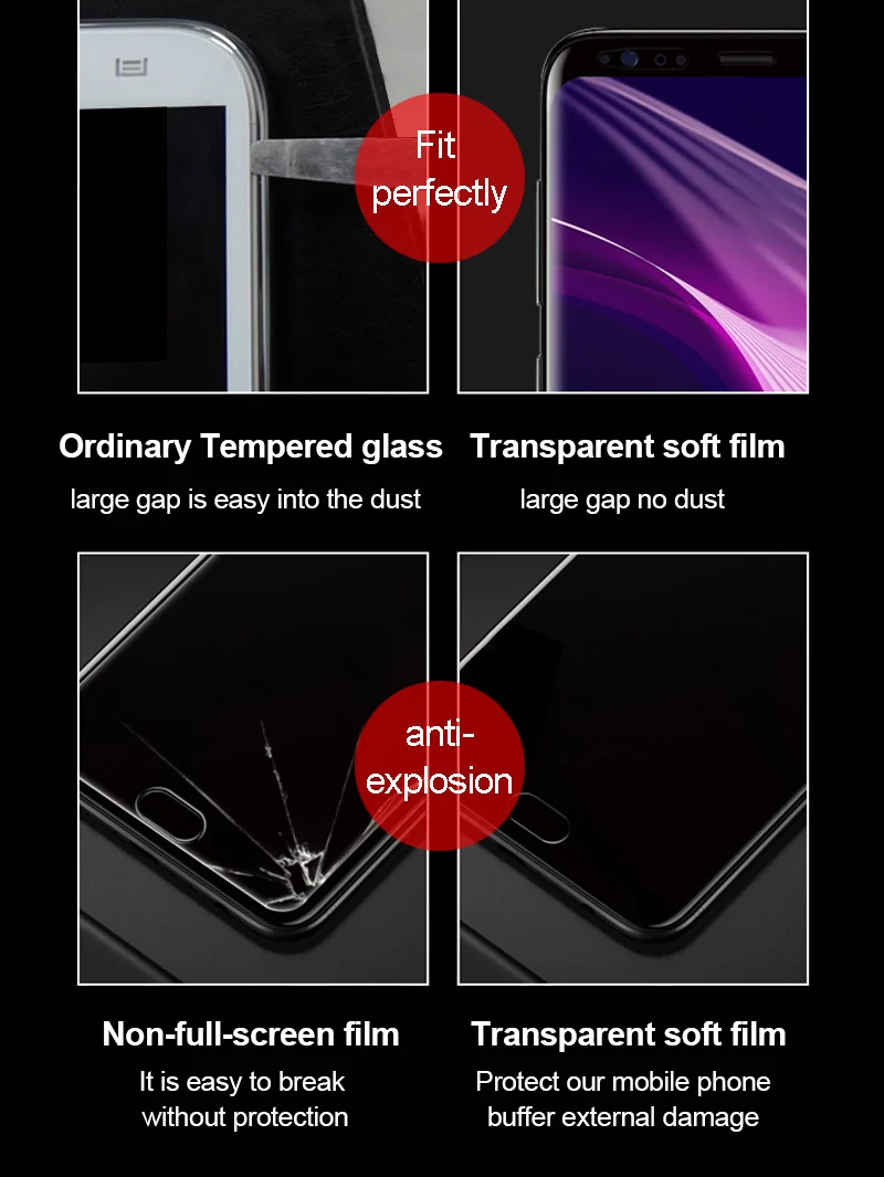 TOMKAS For Samsung S8 S9 Plus Screen Protector Soft TPU Front Film For Samsung Galaxy S7 Edge Note 8 Screen (Not Tempered Glass)