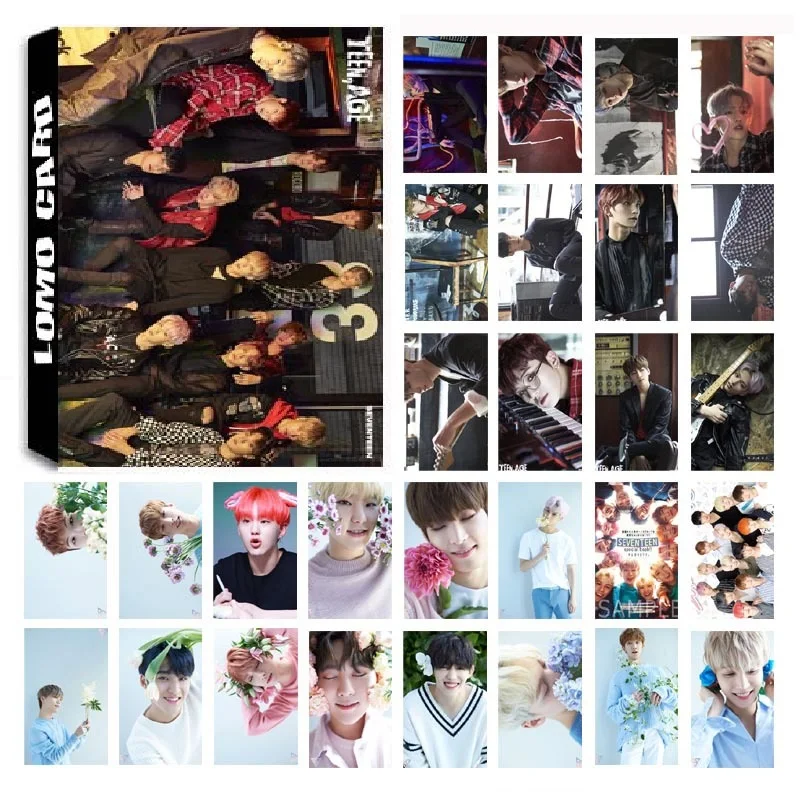 

30Pcs/set KPOP SEVENTEEN 03 Photo Card PVC Cards Self Made LOMO Card Photocard