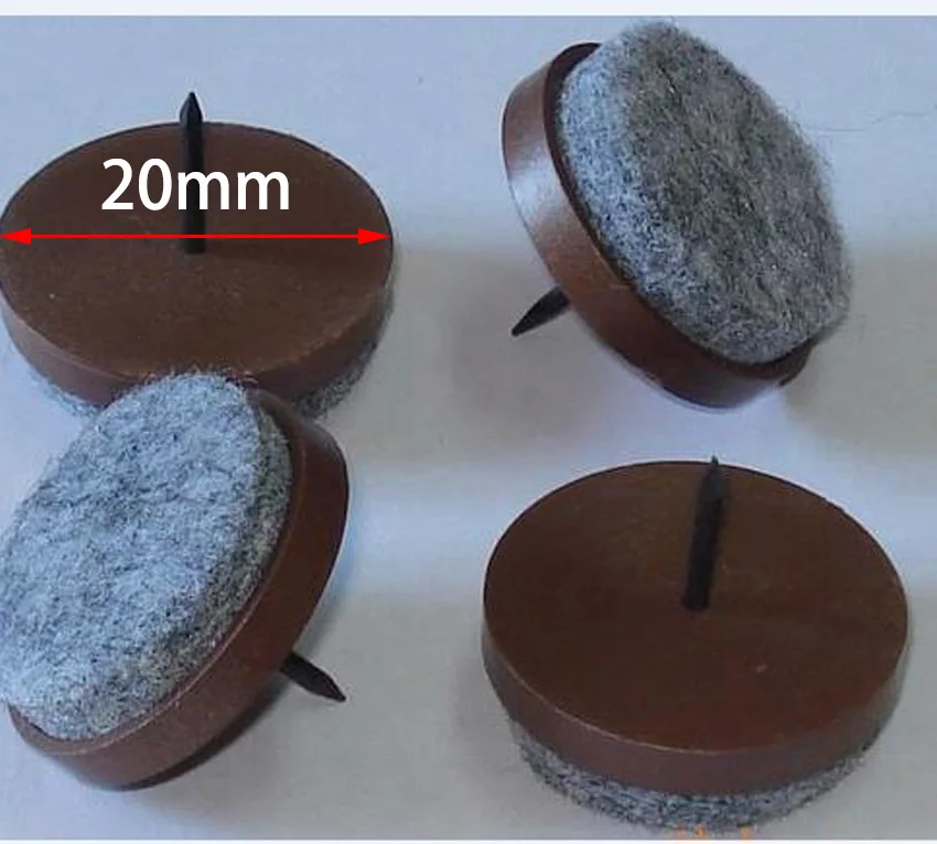 Упаковка из 100 шт) войлочные накладки для ног накладки для скольжения ногтей протектор для мебели, стульев и столов ноги 18 мм/20 мм/22 мм - Цвет: 20mm