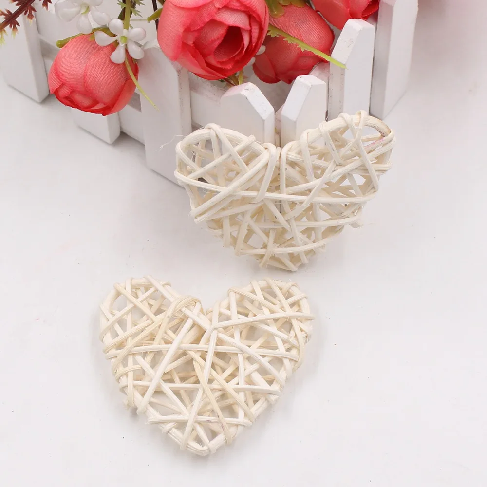 5pcs/lot 6cm Rattan love Artificial Straw Ball For Birthday Party Wedding Decoration Christmas Decor Home Ornament Supplies