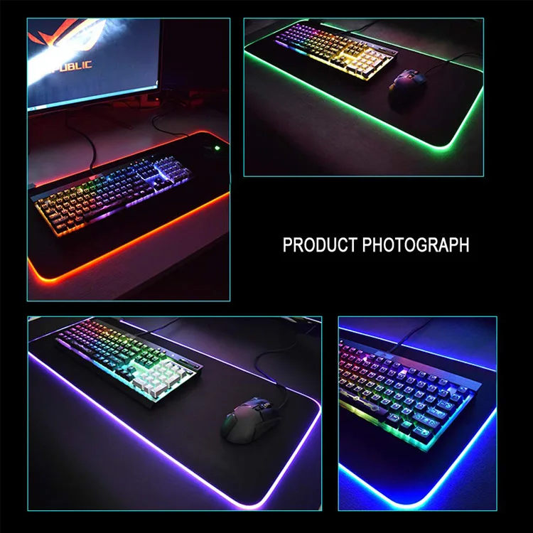 Большой светодиодный RGB коврик для мыши USB Проводное освещение игровой коврик для мыши для игр коврик для мыши для компьютера Overwatch Pubg Dota 2