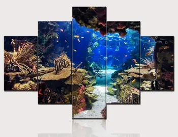 

Coraln and Tropical Colorful Fish Wall Art Contemporary Pictures House Decor Roll over image to zoom in Canvas Drop shipping