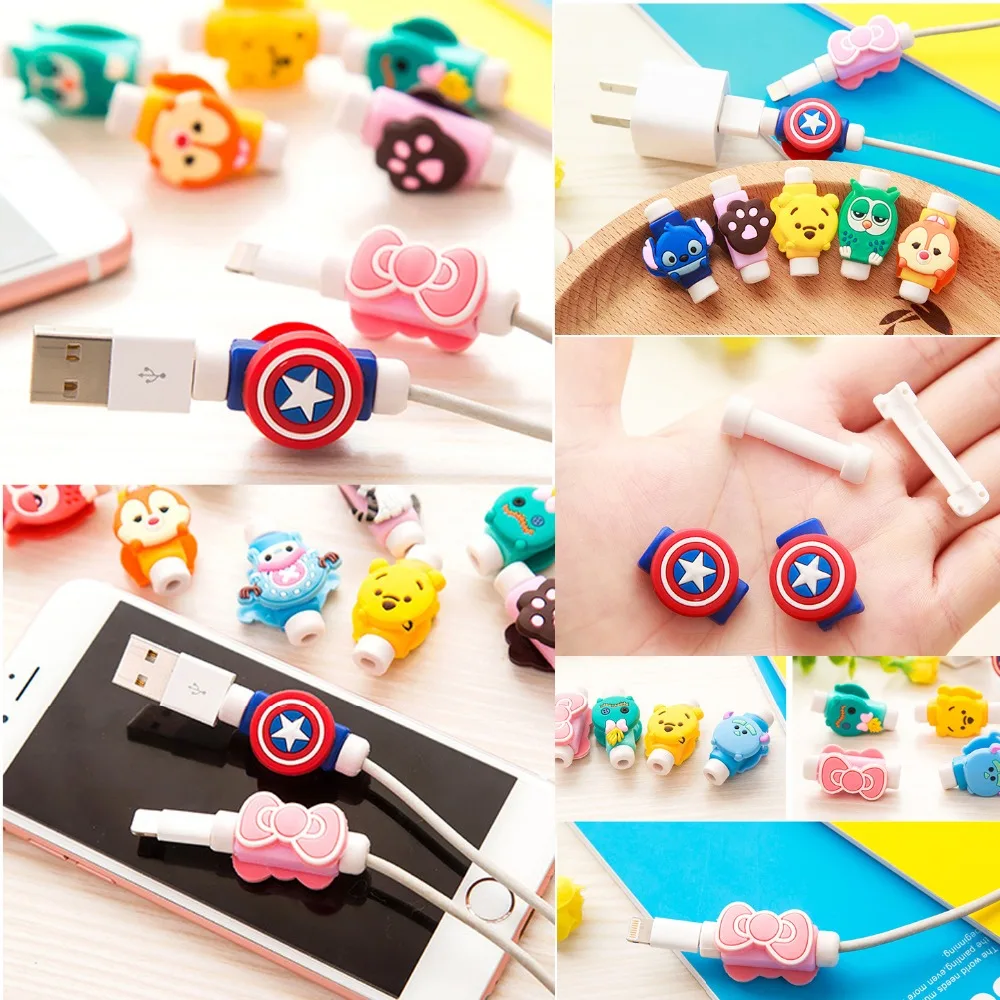 

1pcs Cartoon Cable Bite Protection Animal Cable Protector Toy Iphone Accessory Data line Winder Protect data lines Protects