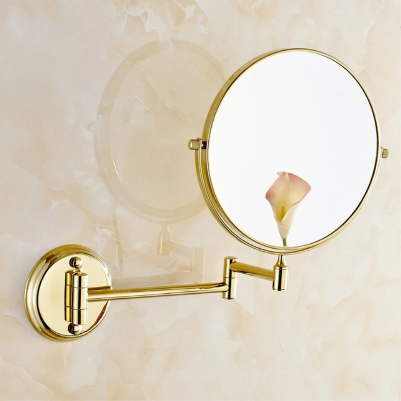 Buy Bathroom Mirrors 8 Inch Double Faced Wall Mount 1x3 Magnifying Brass