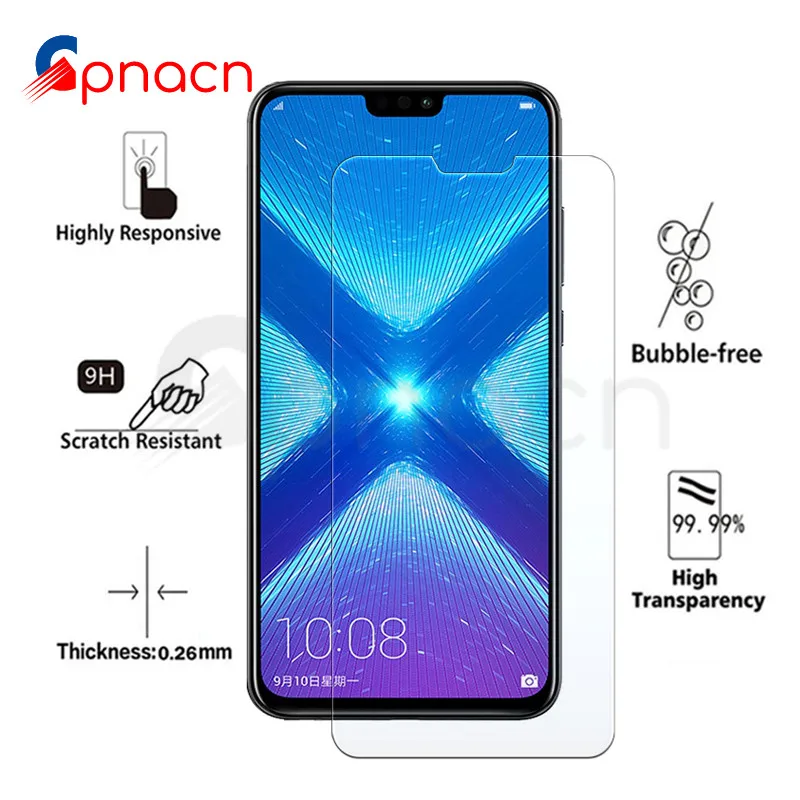

9H Tempered Glass For Huawei Honor 8X 8C 8A 9i 10i 20i Honor V20 V10 V9 Play Note 10 Magic 2 Screen Protector Protective Film