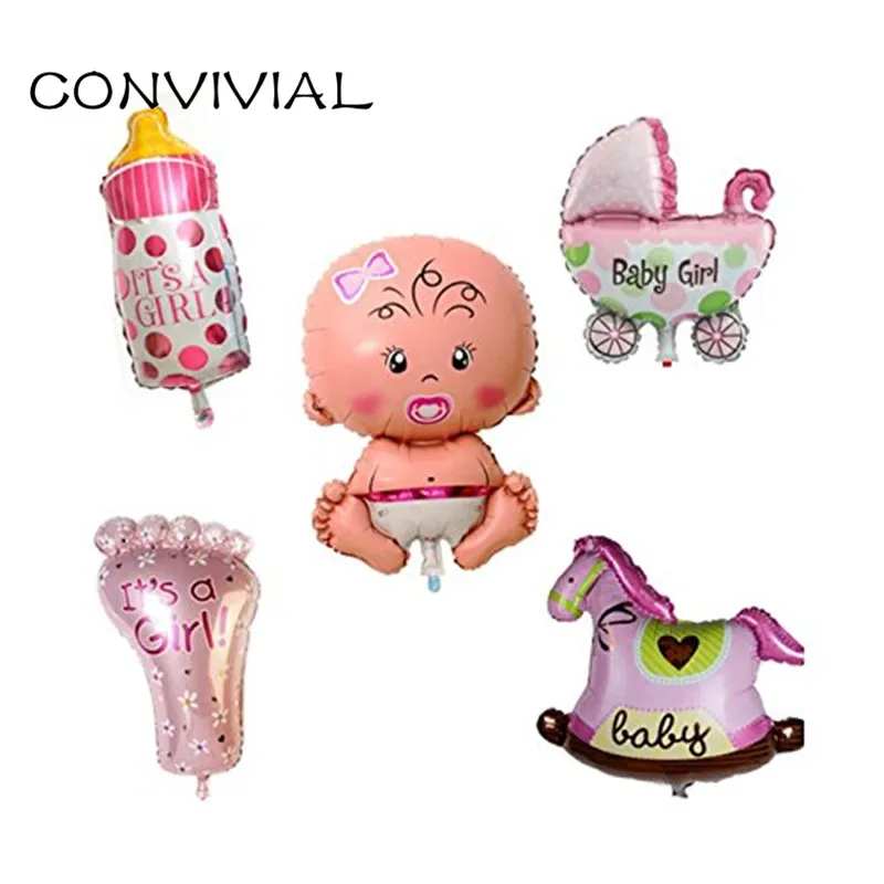 5pcs Mini Globos Foil Balloons 1th Birthday Baby Stroller Ball Kids font b Toy b font