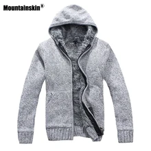 Mountainskin осень-зима Для мужчин; толстые куртки Повседневное теплые толстовки мехом внутри верхняя одежда Для мужчин s пальто с капюшоном Термальность Толстовка SA505