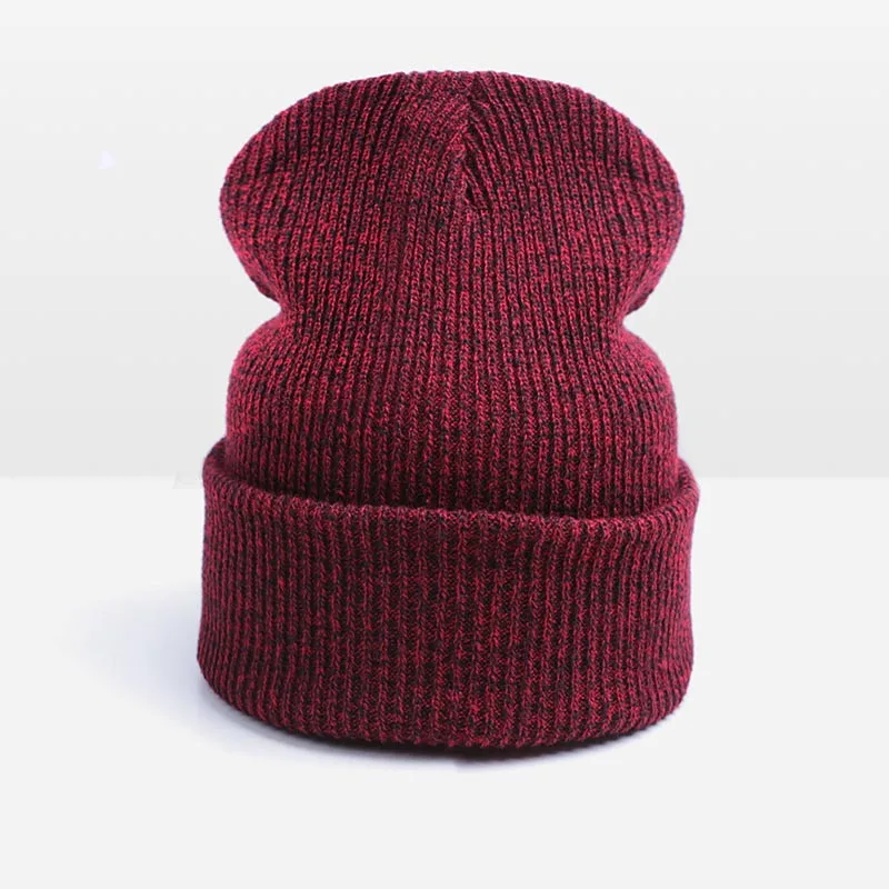 Горячая Распродажа, модная теплая зимняя женская шапка унисекс, Skullies Beanies, мужская шапка, кепка, женские шапочки, шапка, Прямая поставка - Цвет: Red