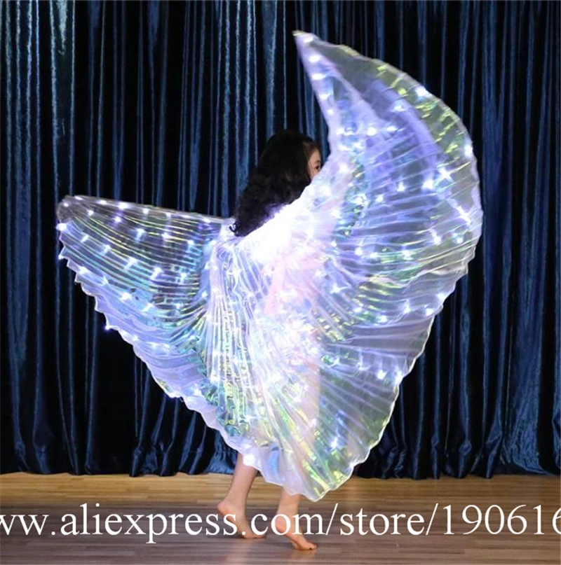Belly Dance Glowing Wings Cloak Children Fluorescent Butterfly Rainbow Multicolored LED Glowing Wings6