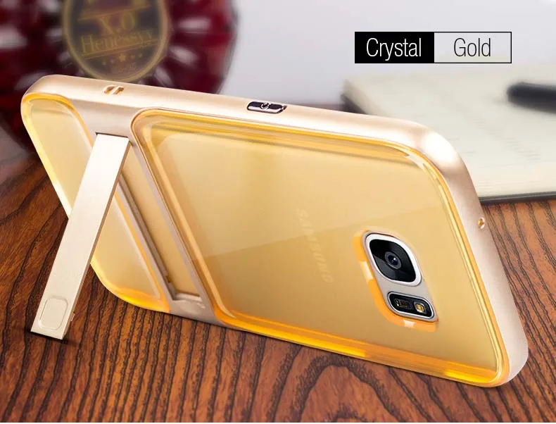 Híbrido para Samsung Capa de Silicone 360 de Proteção Brand Novidades Case Galaxy 3d Kickstand 5.1 Tpu pc Integral Samsungs7 Galaxys7 Funda s7 21 S7 3D Kickstand Capa de Silicone 5.1