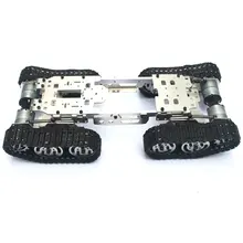 DIY RC Tank Chassis with Rubber Caterpillar Tread Track for RCl Car RC Tank Model Robot Track Tire RC Tank Chassis full rc metal tank car chassis all metal structure crawler big size load large obstacle surmounting tank chassis tracked vehicle