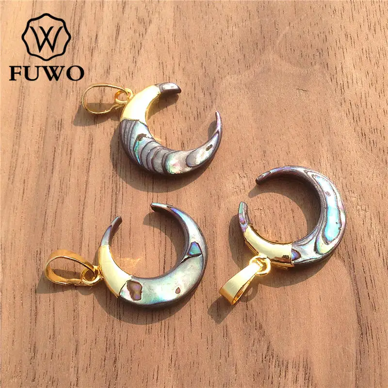 FUWO натуральная оболочка полумесяц искусственный род бусина ювелирные изделия
