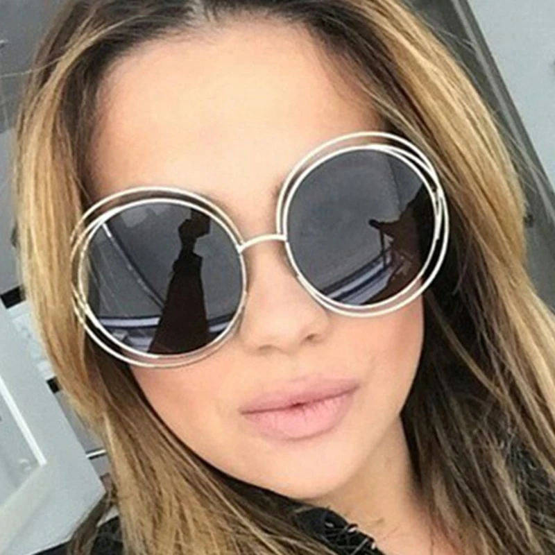

MLLSE Oversized Round Sunglasses For Women Large Size Big Retro Mirror Sun Glasses Lady Female Vintage Women's Sunglasses