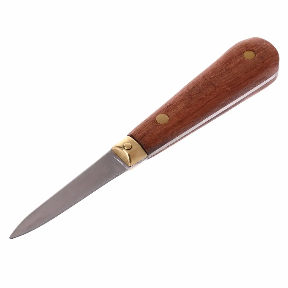 

Utility Wooden Handle Oyster Knife Sharp-edged Shucker Shell Seafood Opener Tool