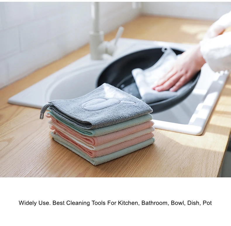 Милое милое чистящее полотенце для рук салфетка Очищающая губка для мытья посуды тряпка утолщенная многоразовая микрофибра для чистки кухни